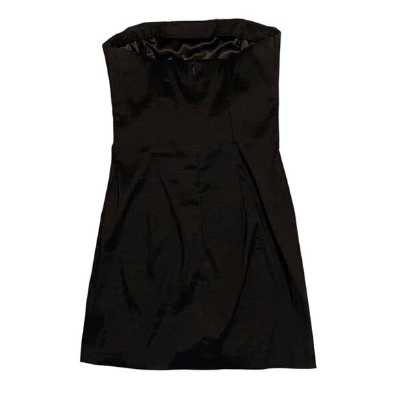 Cache Sequin Strapless Mini Dress US 4 Black Silver Bodycon Cocktail Party Y2K - Picture 4 of 9